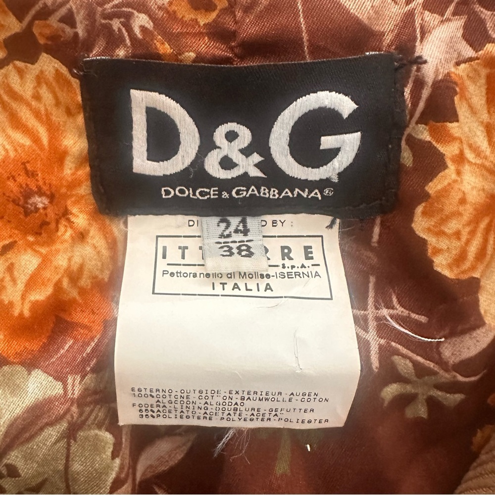 D&G Dolce & Gabbana Women's Brown Corduroy Button Jacket Extra Small Size 2 - Picture 5 of 8